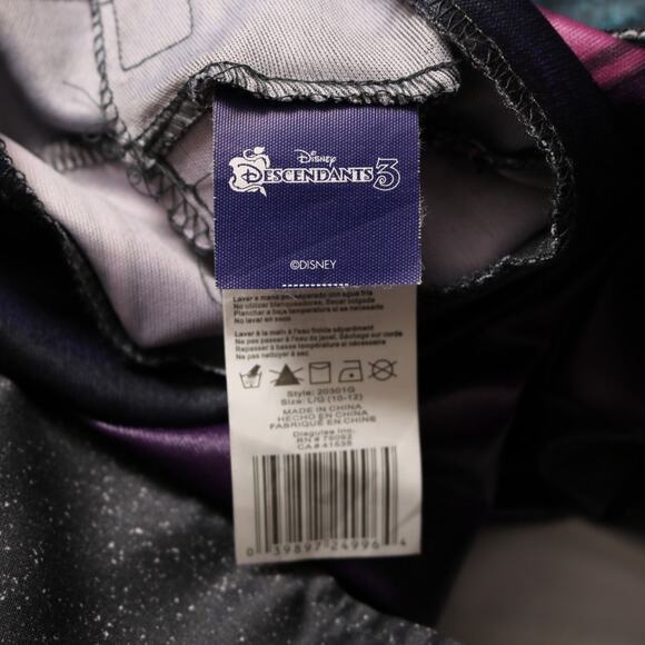 Disney Descendants 3 Mal Girls Costume Purple Jumpsuit Kids Size L 10/12 - Picture 7 of 8
